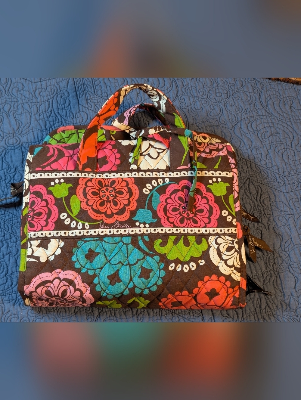 Vera Bradley Hanging Travel Organizer Toiletry Bag Floral Quilted Multi Pocket